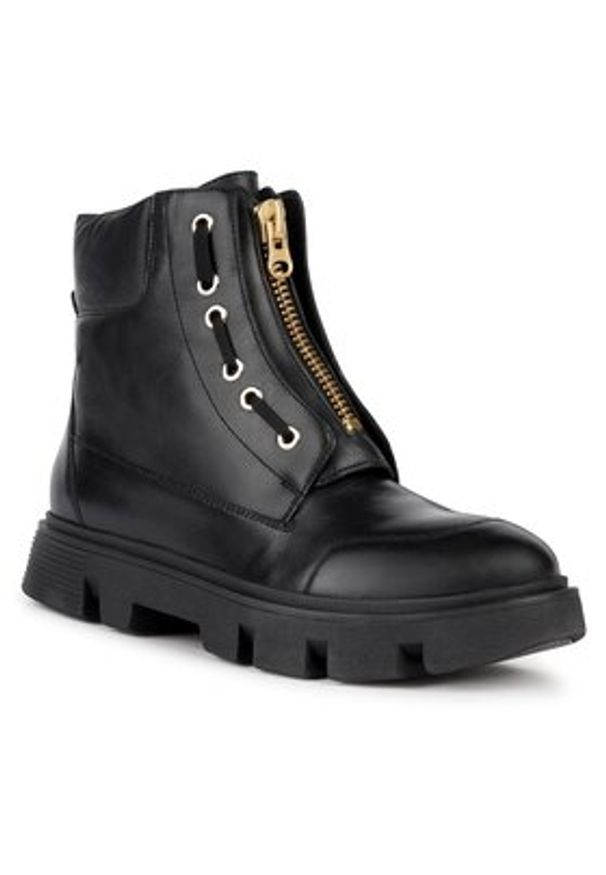 Geox Trzewiki D Vilde D36UAB 00085 C9999 Czarny. Kolor: czarny. Materiał: skóra