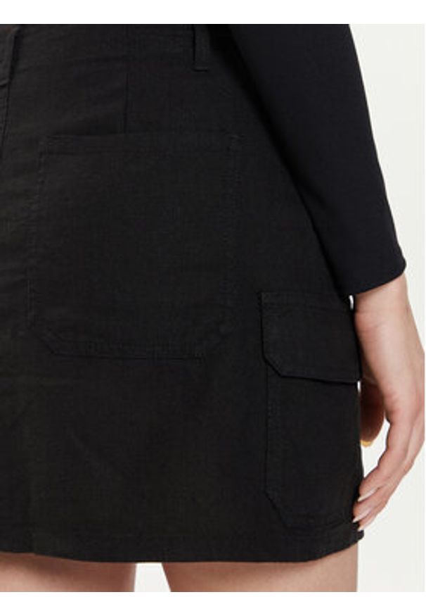 only - ONLY Spódnica mini Malfy-Caro 15310982 Czarny Regular Fit. Kolor: czarny. Materiał: len, wiskoza