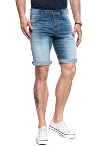 Mustang - SPODENKI MĘSKIE MUSTANG 5 Pocket Short DENIM BLUE 1007108 5000 783. Materiał: denim #1