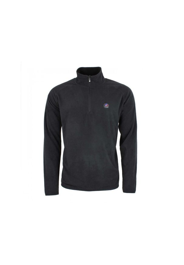 PEAK MOUNTAIN - Polar z kapturem zapinany na zamek 1/2 Peak Mountain. Typ kołnierza: kaptur. Kolor: czarny. Materiał: polar. Sezon: zima. Sport: turystyka piesza