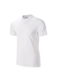 Hi-tec - Koszulka polo męska Hi-Tec Romso - biała, Rozmiar XXL. Typ kołnierza: polo. Kolor: biały. Materiał: skóra, bawełna, materiał #1