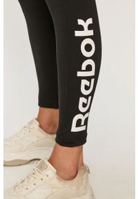 Reebok - Legginsy. Kolor: czarny. Materiał: poliester, dzianina, elastan. Wzór: nadruk #4