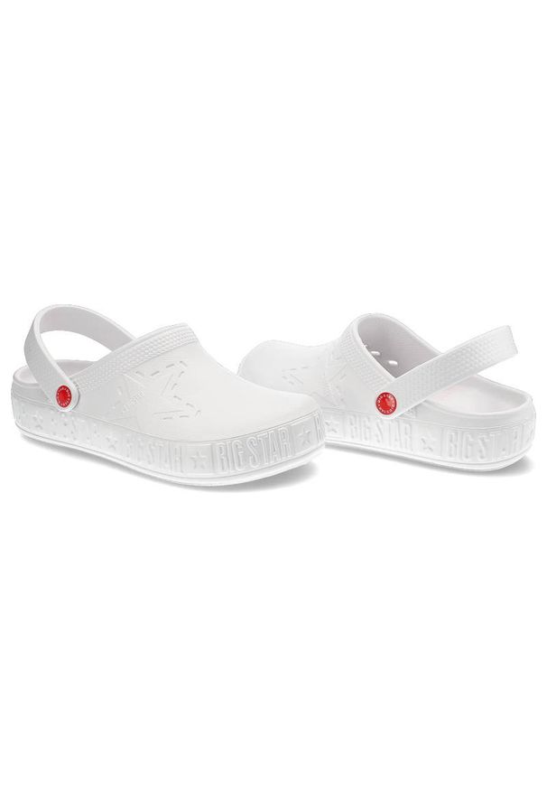 Big-Star - Białe Klapki Big Star Wodoodporne Buty Damskie. Okazja: na co dzień, na plażę. Kolor: biały. Sezon: lato. Styl: casual, sportowy