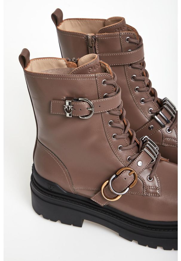 Pinko - Trapery damskie skórzane Mia 19 PINKO. Materiał: skóra