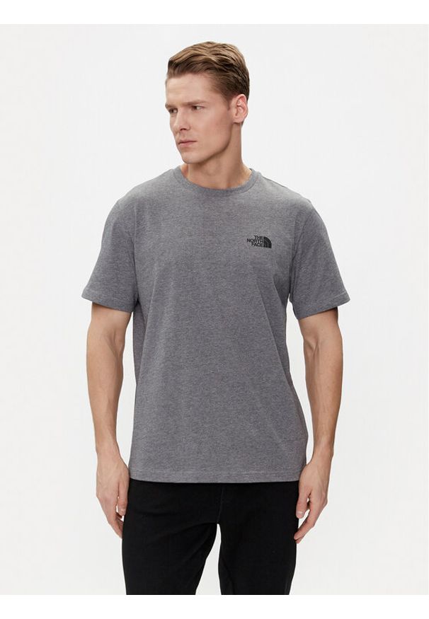 The North Face T-Shirt Simple Dome NF0A87NG Szary Regular Fit. Kolor: szary. Materiał: bawełna