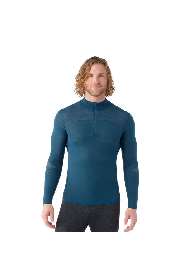 Bluza termoaktywna męska Smartwool Intraknit Thermal Merino Base Layer 1/4 Zip. Kolor: niebieski