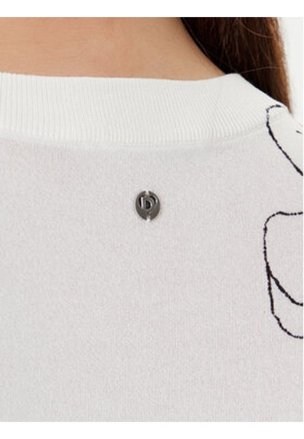 Desigual Sweter Arty 25WWJF33 Biały Regular Fit. Kolor: biały. Materiał: wiskoza
