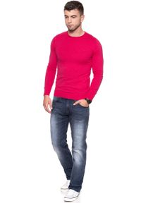 Wrangler - MĘSKI SWETER WRANGLER CREW KNIT BRIGHT ROSE W85672PVC. Kolor: różowy #8