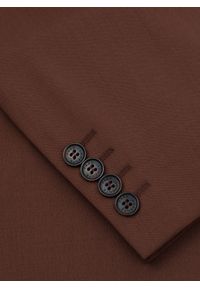 Pako Lorente - PAKO LORENTE – Gładka marynarka garniturowa w kolorze brązowym. Okazja: na ślub cywilny, na wesele. Kolor: brązowy. Materiał: wełna. Wzór: gładki. Styl: boho #8
