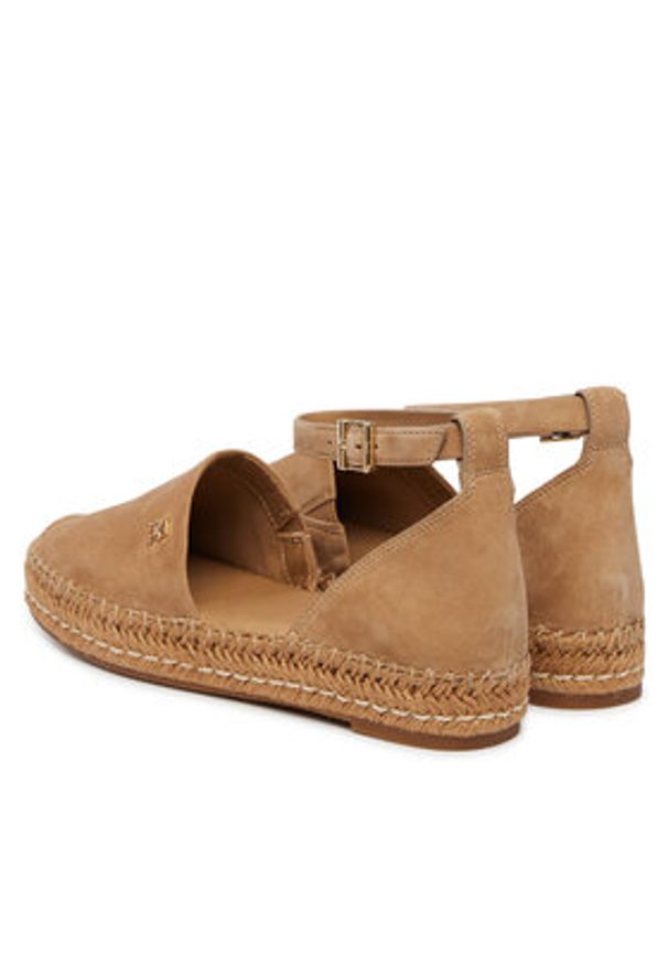 TOMMY HILFIGER - Tommy Hilfiger Espadryle Th Platform Espad Suede Strap FW0FW09144 Beżowy. Kolor: beżowy. Materiał: zamsz, skóra. Obcas: na platformie
