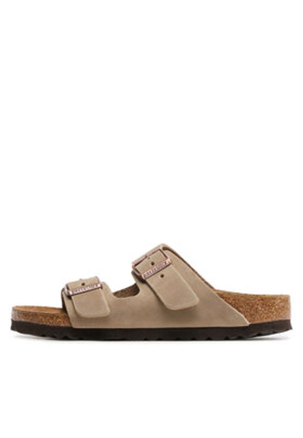 Birkenstock Klapki Arizona Bs 0352203 Brązowy. Kolor: brązowy. Materiał: nubuk, skóra