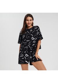 Sinsay - Piżama bawełniana - Czarny. Kolor: czarny. Materiał: bawełna #1
