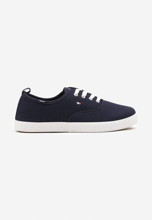 Renee - Granatowe Basicowe Tenisówki Vices Hallriva. Okazja: na co dzień. Zapięcie: sznurówki. Kolor: niebieski. Materiał: jeans. Styl: klasyczny, elegancki, casual