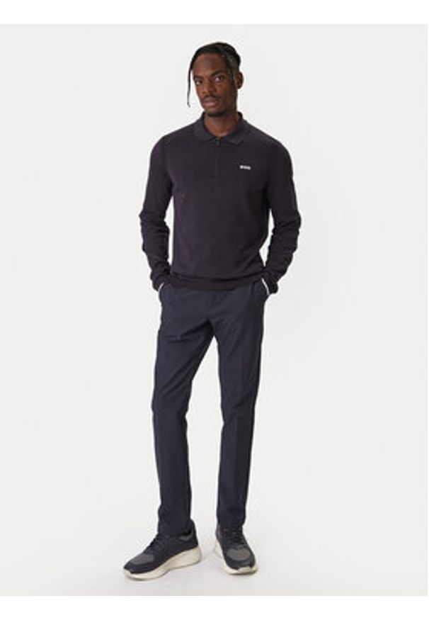 BOSS Sweter Ever 50551688 Granatowy Regular Fit. Kolor: niebieski. Materiał: bawełna