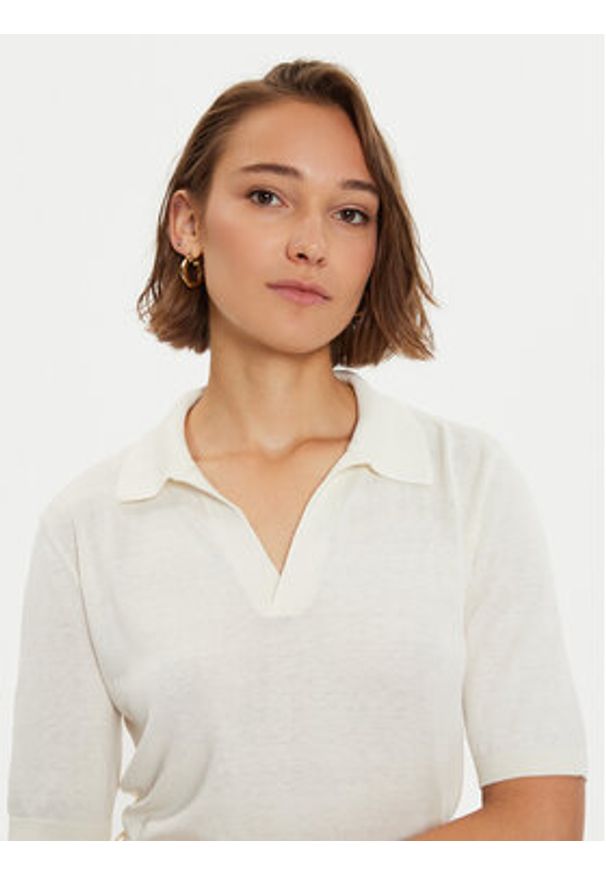Weekend Max Mara Sweter 2425366091 Écru Regular Fit. Materiał: bawełna, jedwab