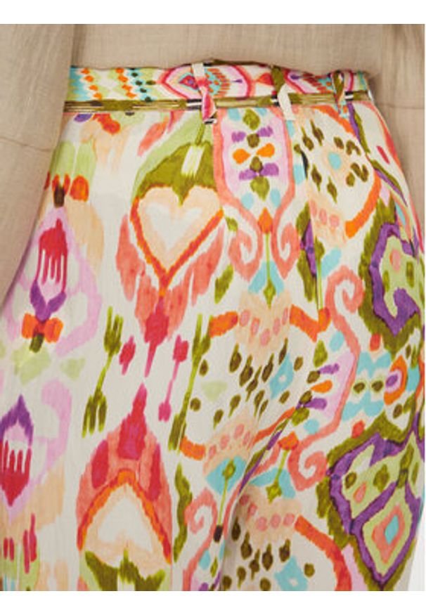 LOLA CASADEMUNT Spodnie materiałowe LS2514017 Kolorowy Relaxed Fit. Materiał: wiskoza. Wzór: kolorowy
