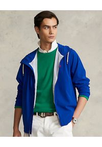 Ralph Lauren - RALPH LAUREN - Niebieska kurtka z logo. Typ kołnierza: polo, kaptur. Kolor: niebieski