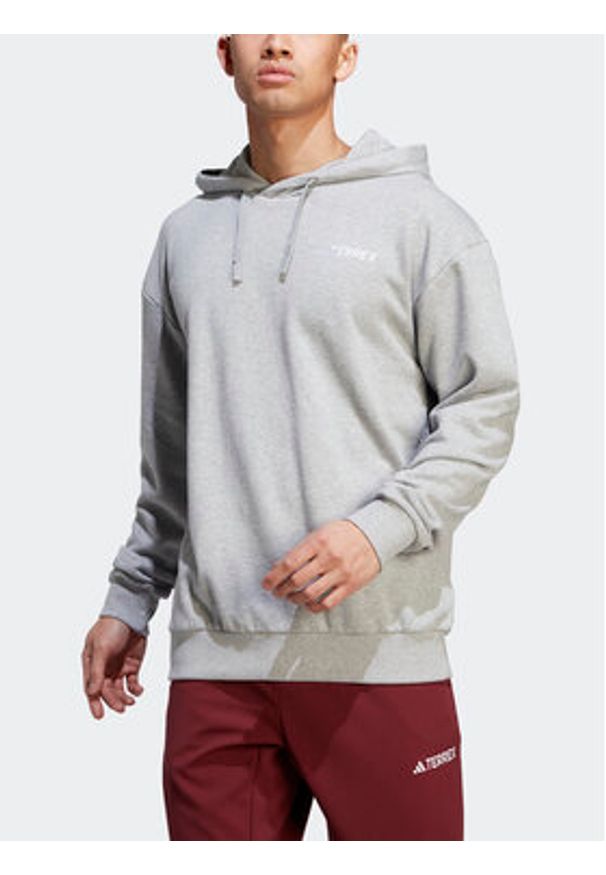Adidas - adidas Bluza Terrex Logo IB6564 Szary Regular Fit. Kolor: szary. Materiał: bawełna