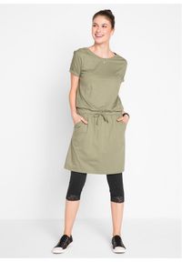 bonprix - Legginsy rybaczki z koronkową wstawką. Kolor: czarny. Materiał: koronka. Wzór: koronka #3