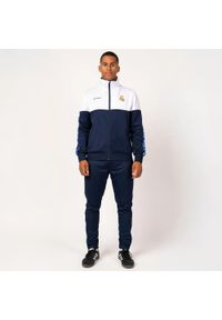 Dres piłkarski dla dorosłych Real Madrid 24/25. Kolor: niebieski, wielokolorowy, biały. Materiał: dresówka. Sport: piłka nożna