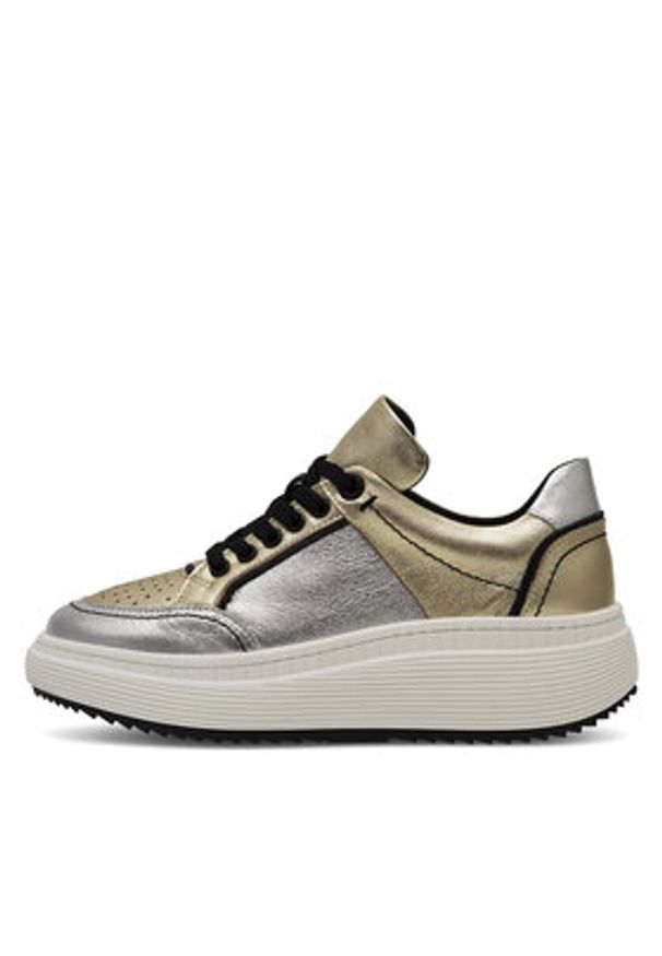 Eva Minge Sneakersy VANESSA-0481 Srebrny. Kolor: srebrny. Materiał: skóra