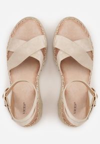 Born2be - Beżowe Plecione Sandały Boho VICES ze Skrzyżowanymi Paskami Aqiaria. Okazja: na co dzień. Zapięcie: pasek. Kolor: beżowy. Materiał: len. Sezon: lato. Styl: boho #9