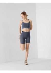 4f - Biustonosz treningowy z niskim wsparciem damski. Kolor: szary. Rodzaj stanika: wyciągane miseczki. Sport: fitness #2