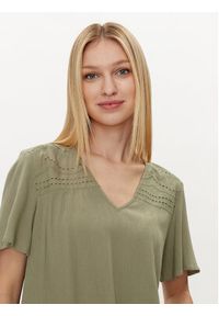 Vila T-Shirt Mesa 14092019 Zielony Regular Fit. Kolor: zielony. Materiał: wiskoza #4