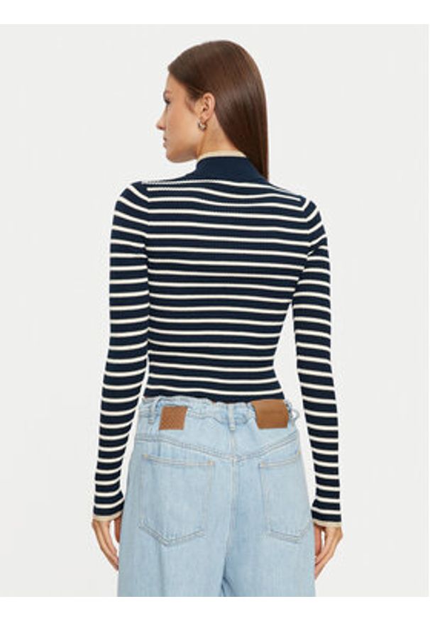 Tommy Jeans Sweter DW0DW19835 Granatowy Slim Fit. Kolor: niebieski. Materiał: syntetyk