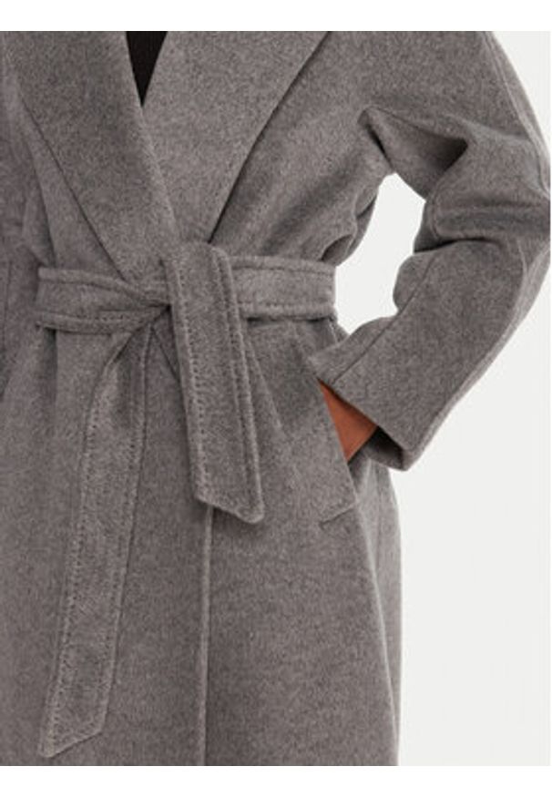 Weekend Max Mara Płaszcz wełniany Tempera 2525016082 Szary Regular Fit. Kolor: szary. Materiał: wełna