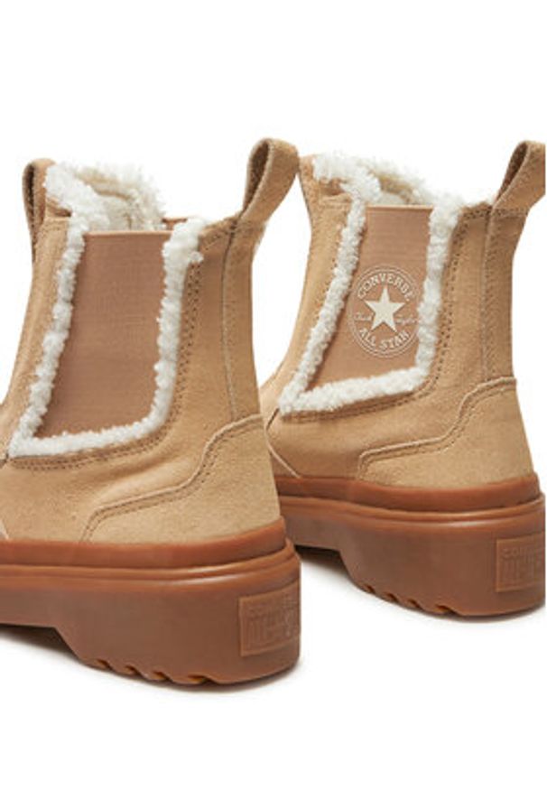Converse Sztyblety Chuck Taylor All Star Chelsea Lugged A09257C Beżowy. Kolor: beżowy. Materiał: skóra, zamsz