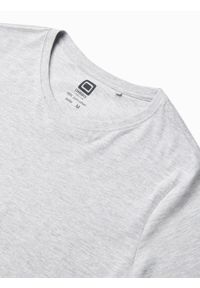 Ombre Clothing - T-shirt męski bawełniany BASIC - szary melanż V5 S1370 - S. Kolor: szary. Materiał: bawełna. Wzór: melanż. Styl: klasyczny #3