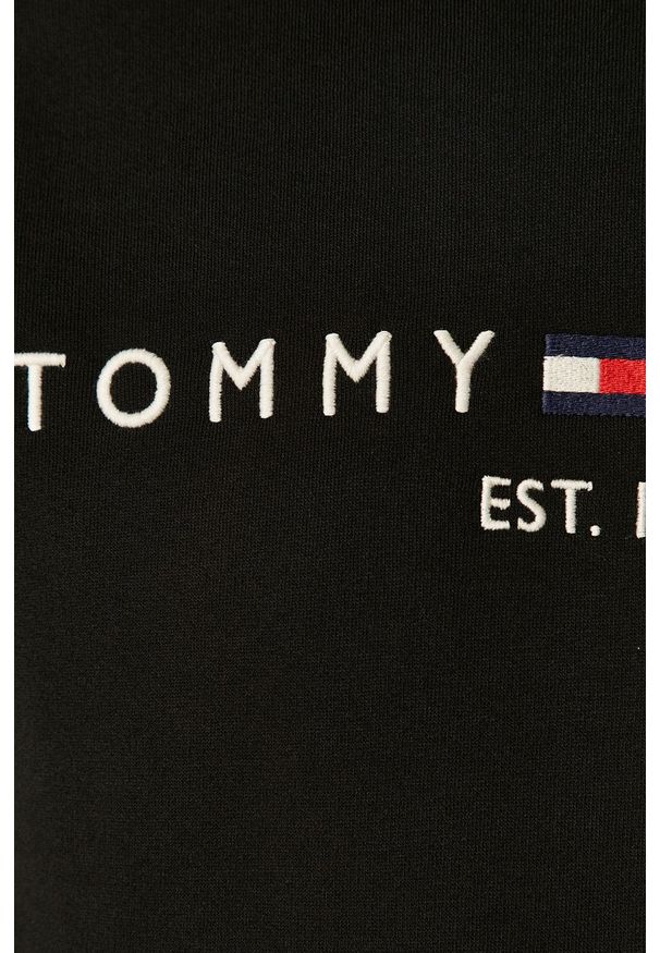 TOMMY HILFIGER - Tommy Hilfiger - Bluza. Okazja: na co dzień. Typ kołnierza: kaptur. Kolor: czarny. Wzór: aplikacja. Styl: casual