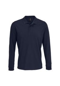 SOL'S - Koszulka Polo Z Długim Rękawem Dla Dorosłych Unisex Polycotton. Okazja: na co dzień. Typ kołnierza: polo. Kolor: niebieski. Długość rękawa: długi rękaw. Długość: długie. Styl: casual