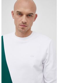 Lacoste Bluza bawełniana męska kolor biały wzorzysta. Okazja: na co dzień. Kolor: biały. Materiał: bawełna. Styl: casual