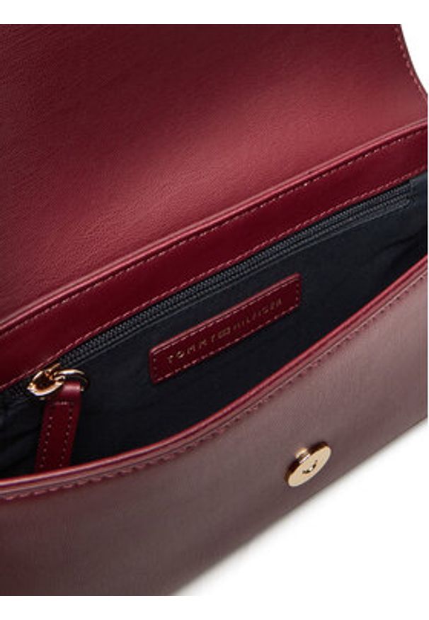 TOMMY HILFIGER - Tommy Hilfiger Torebka Th Icon Conv AW0AW17677 Bordowy. Kolor: czerwony. Materiał: skórzane
