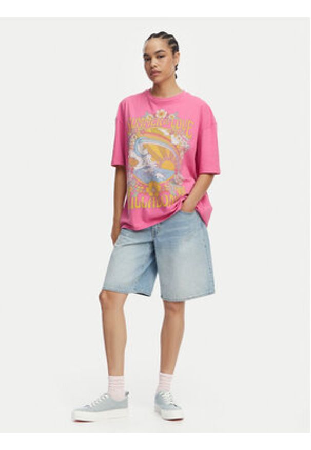 Billabong T-Shirt Summer Of Love EBJZT00592 Różowy Loose Fit. Kolor: różowy. Materiał: bawełna