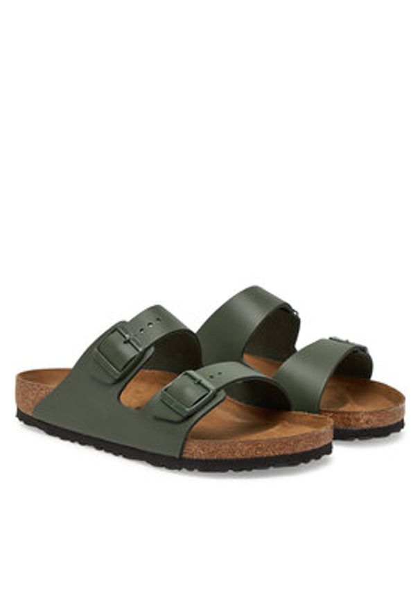 Birkenstock Klapki Arizona 1029165 Zielony. Kolor: zielony. Materiał: skóra