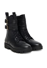 TOMMY HILFIGER - Tommy Hilfiger Botki Biker Laceup FW0FW08986 Czarny. Kolor: czarny. Materiał: skóra #5