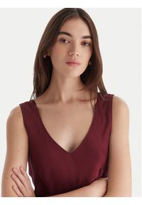 ViCOLO Sukienka koktajlowa TF0247 Bordowy Regular Fit. Kolor: czerwony. Materiał: wiskoza. Styl: wizytowy #2