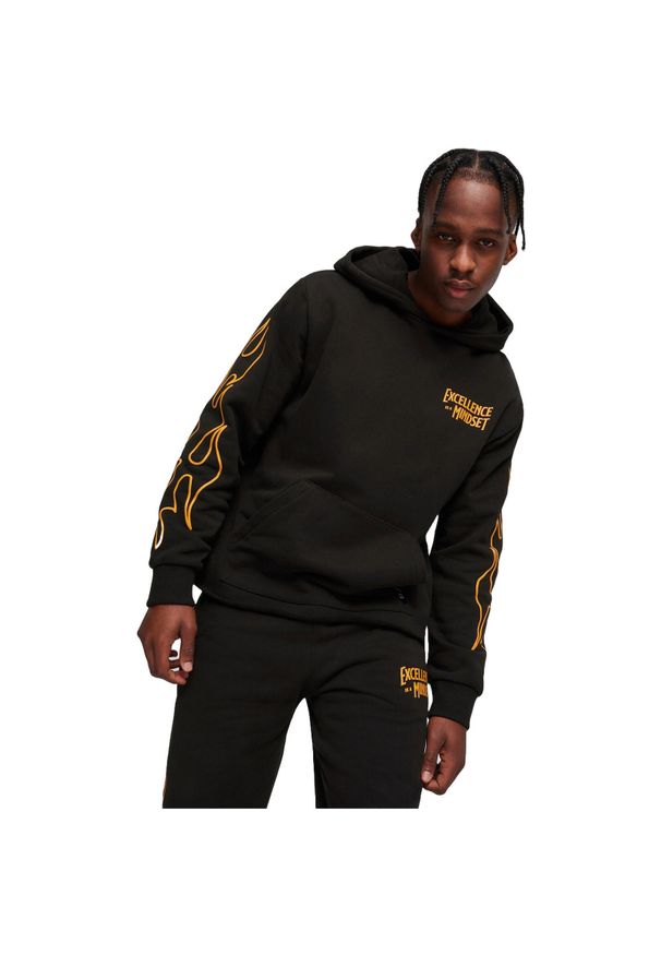 Bluza z kapturem męskie Puma Caution Hoodie. Typ kołnierza: kaptur. Kolor: czarny. Materiał: bawełna, materiał