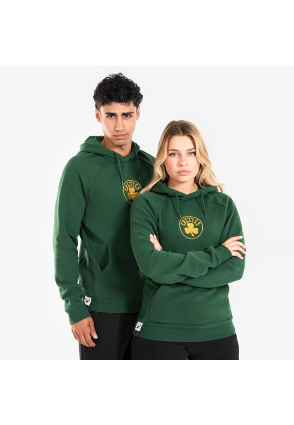 TARMAK - Bluza z kapturem do koszykówki unisex Tarmak NBA 900 Boston Celtics. Typ kołnierza: kaptur. Kolor: biały, zielony, wielokolorowy. Materiał: tkanina, materiał. Sport: koszykówka