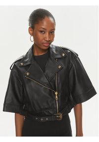 Versace Jeans Couture Kurtka skórzana 76HAVP02 Czarny Regular Fit. Kolor: czarny. Materiał: skóra #4