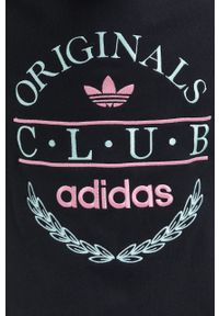 adidas Originals bluza bawełniana męska kolor czarny z aplikacją. Kolor: czarny. Materiał: bawełna. Długość rękawa: raglanowy rękaw. Wzór: aplikacja #3
