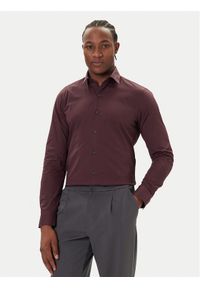 Calvin Klein Koszula Essentials LV019EU037 Bordowy Slim Fit. Kolor: czerwony. Materiał: bawełna