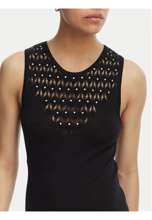 LOLA CASADEMUNT Sukienka dzianinowa MS2616001 Czarny Slim Fit. Kolor: czarny. Materiał: syntetyk