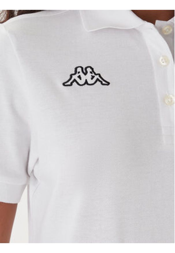 Kappa Polo Logo Sharas Wss 302B3C0 Biały Regular Fit. Typ kołnierza: polo. Kolor: biały. Materiał: bawełna