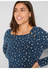 bonprix - Shirt z długim rękawem i nadrukiem. Kolor: niebieski. Długość rękawa: długi rękaw. Długość: długie. Wzór: nadruk #2
