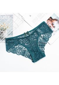 Intica - Koronkowe majtki damskie z delikatnego materiału Taline. Kolor: zielony. Materiał: materiał, koronka. Wzór: koronka