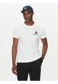 Lacoste T-Shirt TH1044 Biały Regular Fit. Kolor: biały. Materiał: syntetyk, bawełna